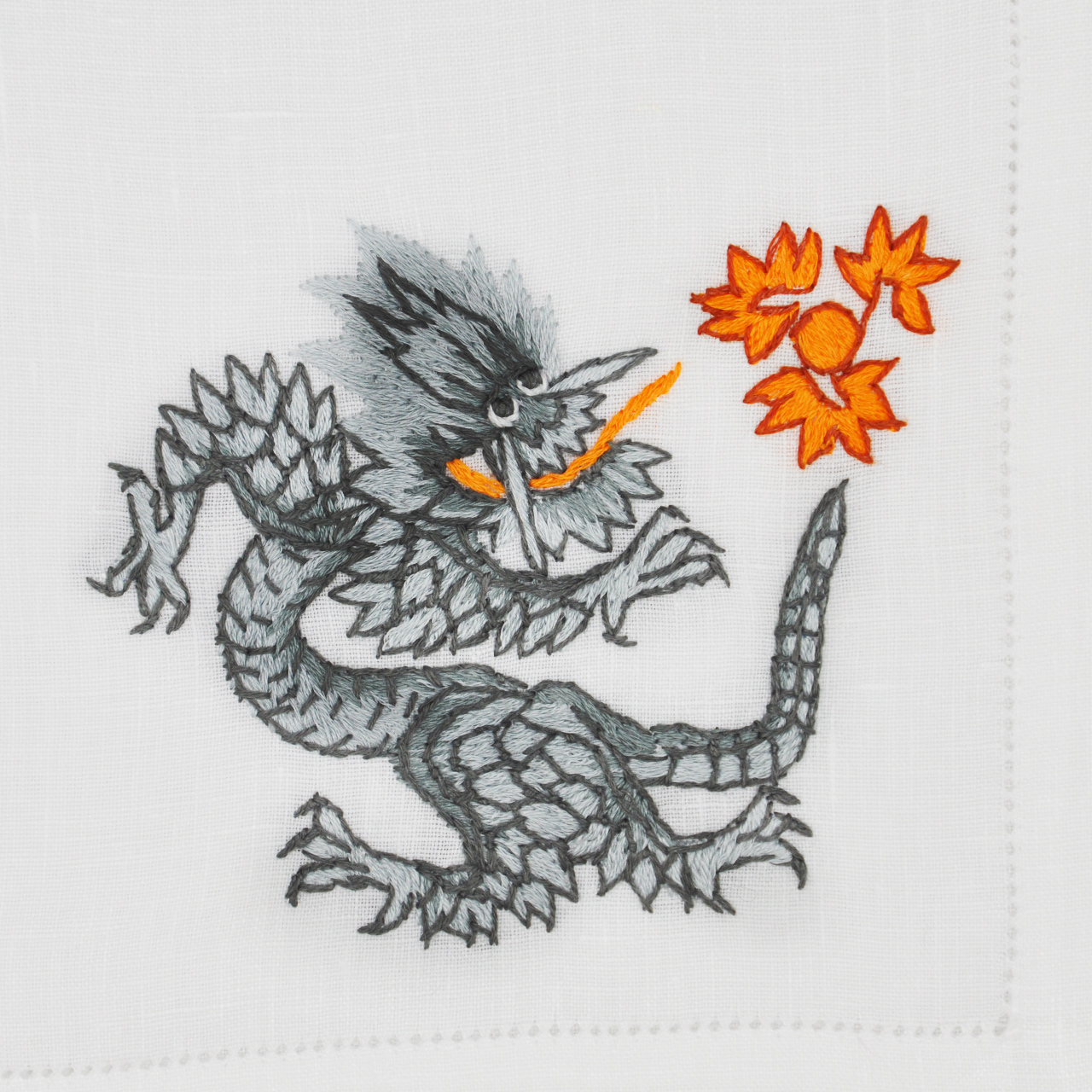 ERI TEXTILES - Leinentischset "Drache"   